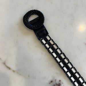 Black and White Wicker Belt